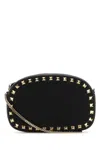 Valentino Borsa A Tracolla Rockstud In Pelle Nera Donna In Black