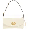 Valentino Garavani Butter Leather Devain Clutch With Vlogo In White