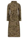 Valentino Leopard Print Belted Coat In Animal Print