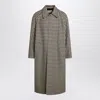 Valentino Coat With Vichy Pattern In Cotton And Wool In Brown