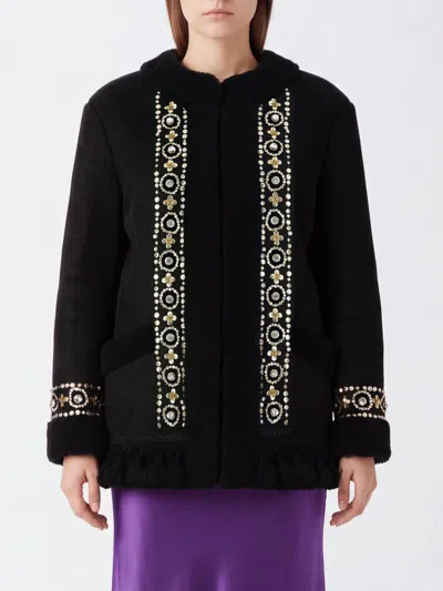 Valentino Garavani Coat Woman Color Black