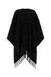 Valentino Cashmere Cape With Fringe Detailing And Loose Fit