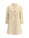 Valentino Single-breasted Coat In Beige