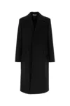 Valentino Oversize Wool Blend Coat With Structured Shoulders In Black