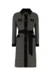 Valentino Womens Avorio Nero Gingham-pattern Wool And Cashmere-blend Coat In Black