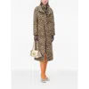 Valentino Leopard Print Double Breasted Coat With Belt In Multi