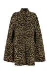 Valentino Garavani Printed Wool Cape In Animal Print