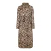 Valentino Garavani Leopard Wool Coat In Brown