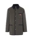 Valentino Garavani Olive Quilted Jacket With Vlogo Patch In Green