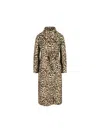 Valentino Leopard Print Double Breasted Coat With Belt In Animal Print