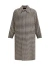 Valentino Coat With Vichy Pattern In Cotton And Wool In Multi