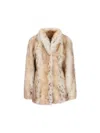 Valentino Printed Shearling Coat In Neutral