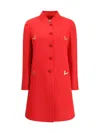 Valentino Wool And Cashmere Coat In Red