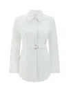 Valentino Garavani Women White Poplin Overcoat In White