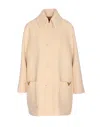 Valentino Garavani Wool Drap Coat Coats And Trench Coats Beige In Neutral
