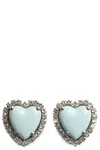 Valentino Garavani Coeur Hyperbole Heart Earrings In Light Blue