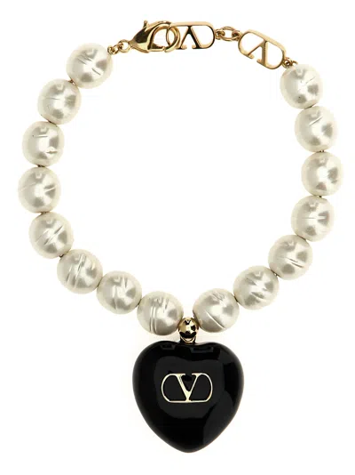 Valentino Garavani 'coeur Royal' Bracelet In White