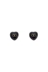 Valentino Black Enamel And Metal Coeur Royal Earrings