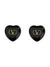 Valentino Black Enamel And Metal Coeur Royal Earrings