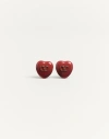 Valentino Garavani Coeur Royal Earrings In Metal And Enamel Woman Gold/red Uni