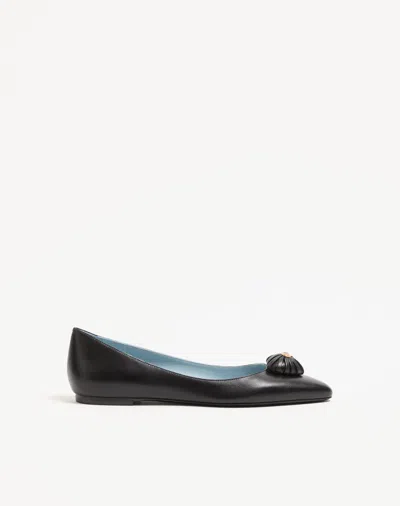 Valentino Garavani Coeur Royal Kidskin Ballerina Woman Black 40.5