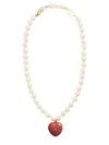 Valentino Garavani Coeur Royal Necklace In Metal Enamel And Beads Woman Multicolour Uni