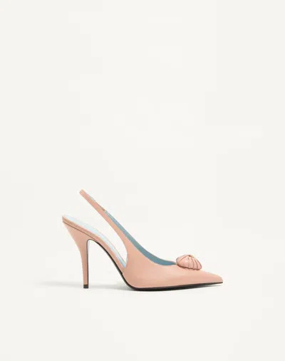 Valentino Garavani Coeur Royal Slingback Pumps In Kidskin 100mm Woman Phard 40 In Pink