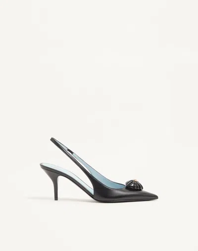 Valentino Garavani Coeur Royal Slingback Pumps In Kidskin 75mm Woman Black 42 In Multi