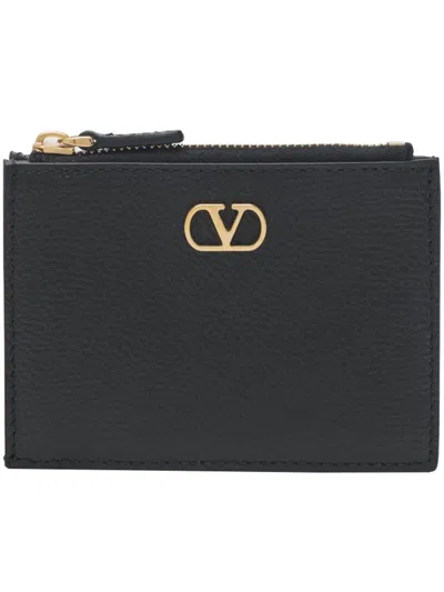 Valentino Garavani Coin Purse Card Case Vlogo Signature Accessories In Black