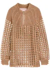 Valentino Openwork Sweater In Linen Blend