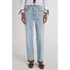 Valentino Garavani Contrast Border Straight Leg Jeans In Blue