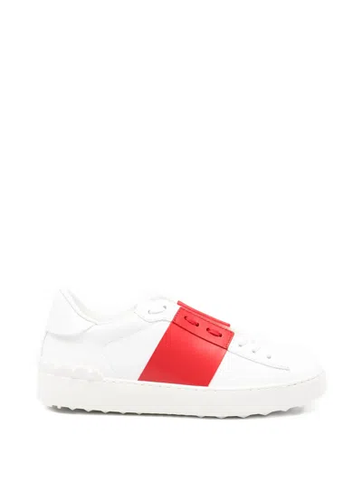 Valentino Garavani Contrast Calfskin Band Sneakers With Rubber Sole In Multi