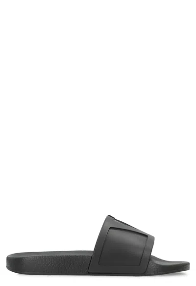 Valentino Garavani Coolside Rubber Slider Sandals In Black