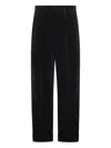 Valentino Garavani Cotton And Linen Blend Trousers In Black