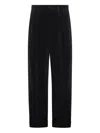 Valentino Garavani Cotton And Linen Blend Trousers In Black
