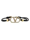 Valentino Cotton And Swarovski Crystal "vlogo Signature" Bracelet