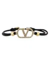 Valentino Cotton And Swarovski Crystal "vlogo Signature" Bracelet