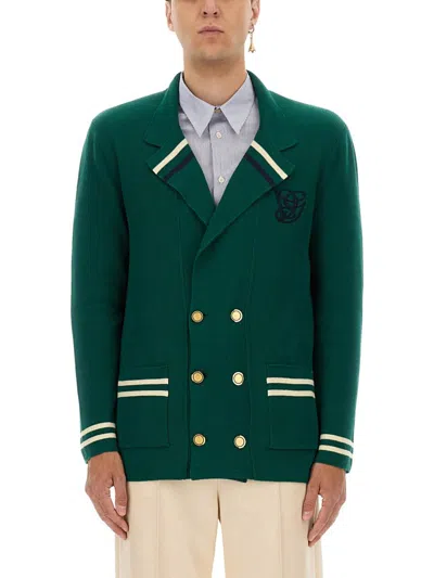 Valentino Garavani Cotton And Wool Jacket In Green