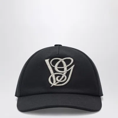 Valentino Garavani Cotton Baseball Cap With Embroidered Detail In Black
