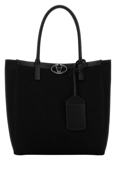 Valentino Garavani Cotton Canvas Tote Bag In Black