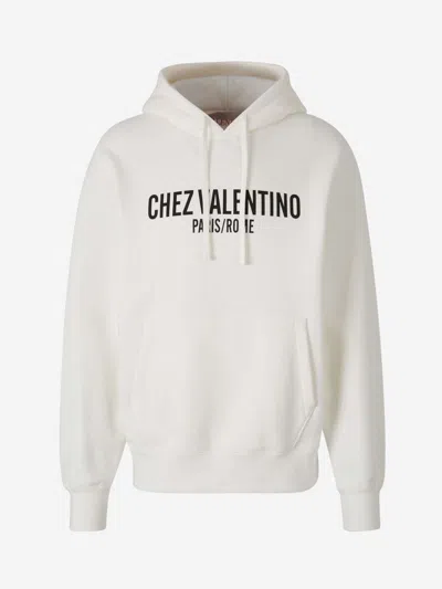 Valentino Chez-print Hoodie In White