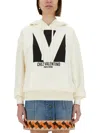 Valentino Garavani Cotton Hoodie With Print In White
