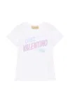 Valentino Womens Bianco Text-print Round-neck Cotton T-shirt In White