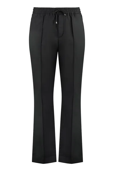 Valentino Garavani Cotton Joggers With Front Pleats In Black