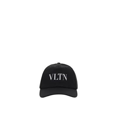 Valentino Garavani Contoured Brim Cap With Adjustable Strap In Black
