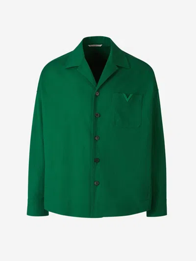 Valentino Garavani Cotton Logo Jacket In Green