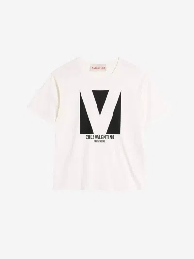 Valentino Garavani Cotton Logo T-shirt In Neutral