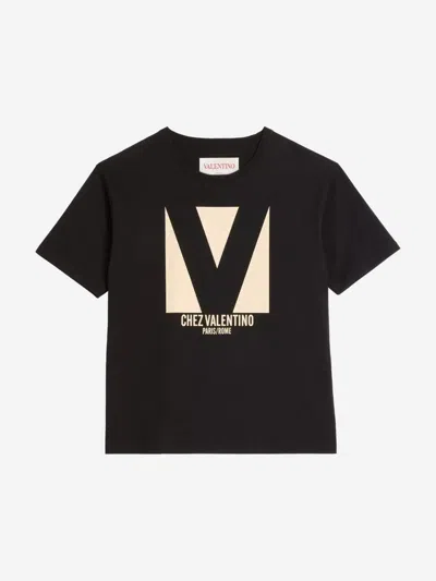 Valentino Garavani Cotton Logo T-shirt In Black