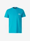 Valentino Garavani Cotton Logo T-shirt In Blue