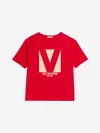 Valentino Crewneck Graphic Print T-shirt Logo In Chez  Print On The Front